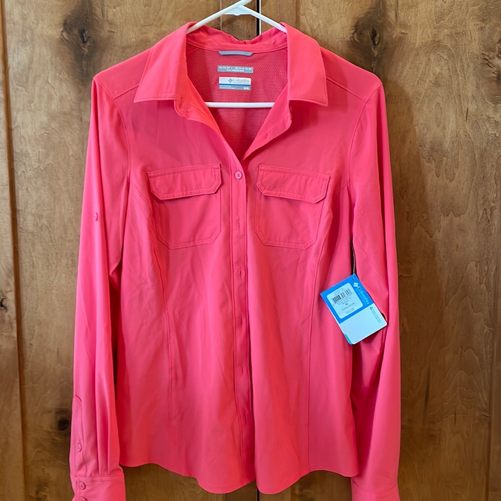 Columbia Omni-Shade sun protection long sleeve button up shirt, medium